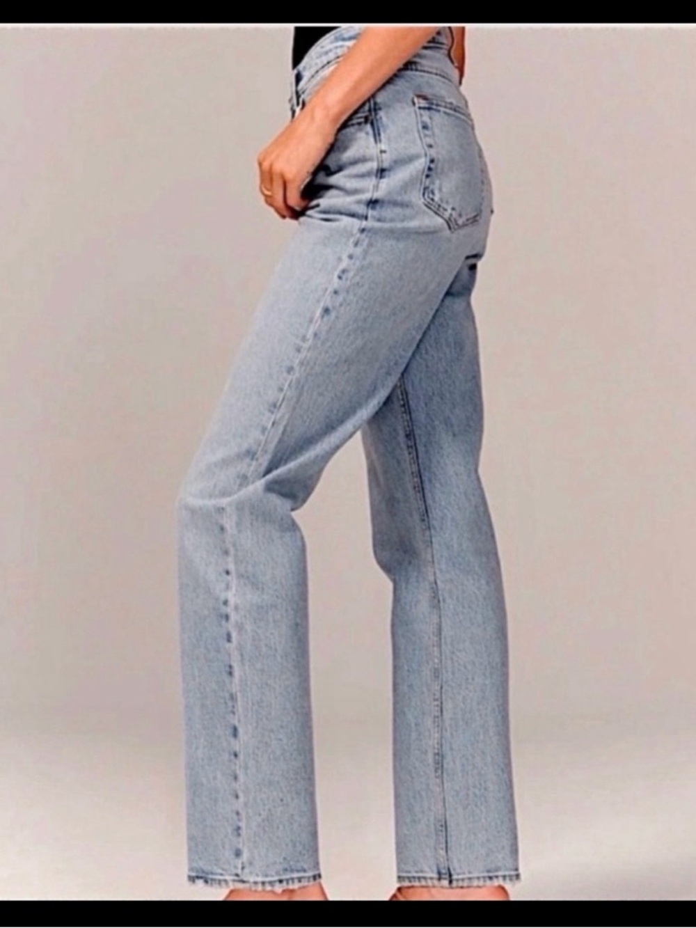 Abercrombie & Fitch Women’s High-Rise Light Blue Button-Fly Jeans